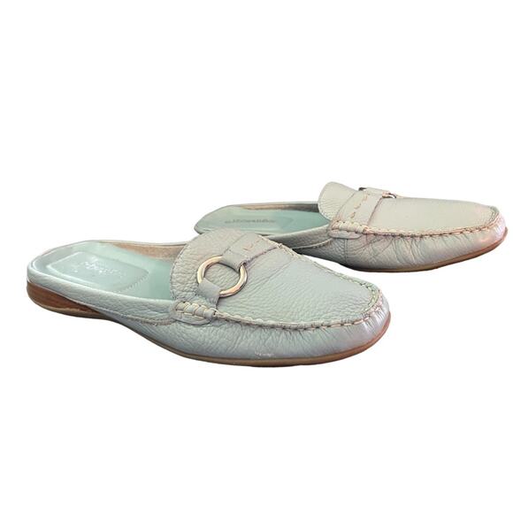 St. John’s Bay Blue Leather Flex Form Slip On Mule Slide Size 7 - Picture 5 of 8